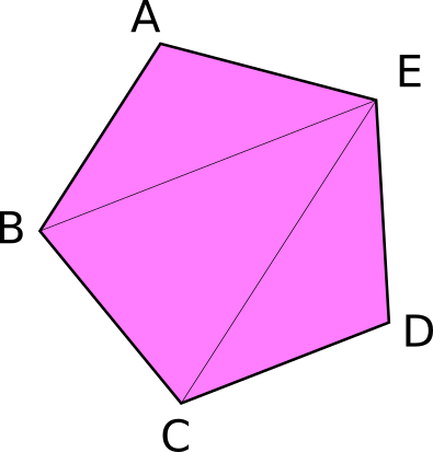 A pentagon made of 3 triangles