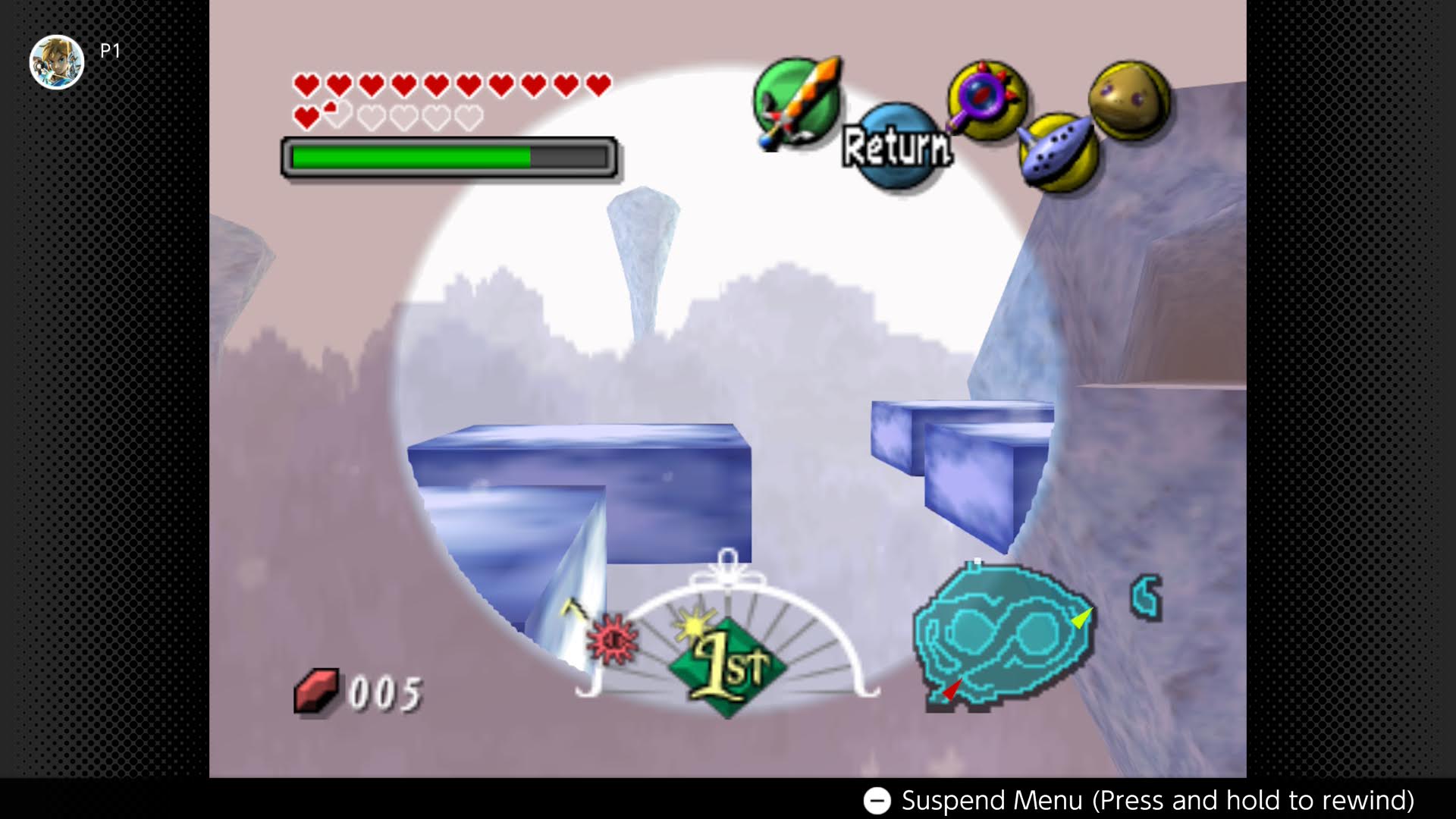 screenshot of Lens of Truth effect from Majora's mask